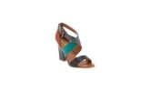Jungle Multi Color Heel Sandals Azul