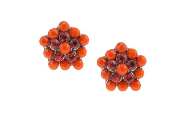 Brincos flor laranja